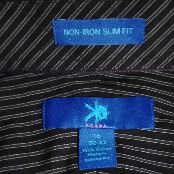 Egara Charcoal Pinstripe Dress Shirt - Picture 2 of 4